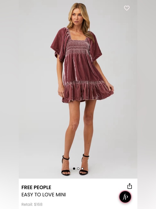 Free People Dresses & Skirts - Free People Easy To Love Mini Dress in Dusty Rose Velvet